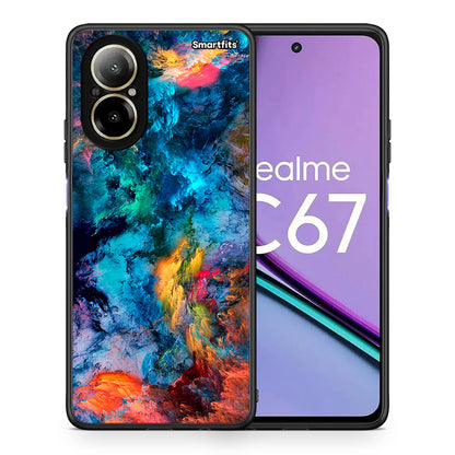 Θήκη Realme C67 4G Crayola Paint από τη Smartfits με σχέδιο στο πίσω μέρος και μαύρο περίβλημα | Realme C67 4G Crayola Paint case with colorful back and black bezels