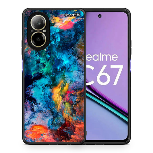 Θήκη Realme C67 4G Crayola Paint από τη Smartfits με σχέδιο στο πίσω μέρος και μαύρο περίβλημα | Realme C67 4G Crayola Paint case with colorful back and black bezels