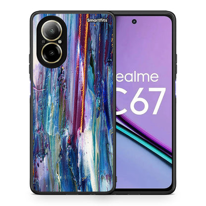 Θήκη Realme C67 4G Winter Paint από τη Smartfits με σχέδιο στο πίσω μέρος και μαύρο περίβλημα | Realme C67 4G Winter Paint case with colorful back and black bezels