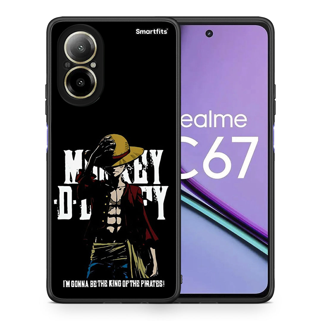 Θήκη Realme C67 4G Pirate King από τη Smartfits με σχέδιο στο πίσω μέρος και μαύρο περίβλημα | Realme C67 4G Pirate King case with colorful back and black bezels