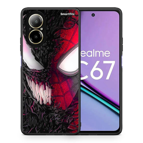 Θήκη Realme C67 4G SpiderVenom PopArt από τη Smartfits με σχέδιο στο πίσω μέρος και μαύρο περίβλημα | Realme C67 4G SpiderVenom PopArt case with colorful back and black bezels