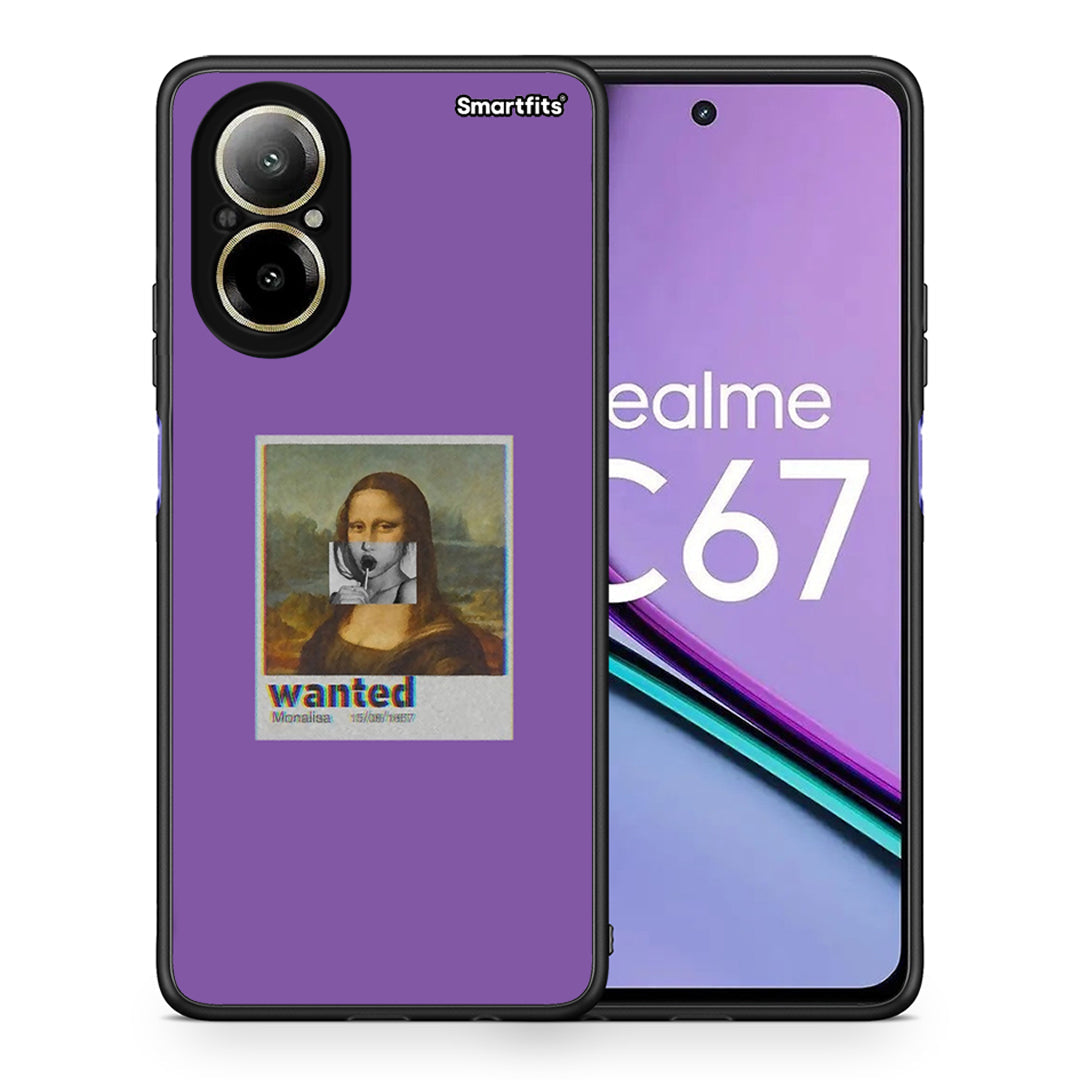 Θήκη Realme C67 4G Monalisa Popart από τη Smartfits με σχέδιο στο πίσω μέρος και μαύρο περίβλημα | Realme C67 4G Monalisa Popart case with colorful back and black bezels