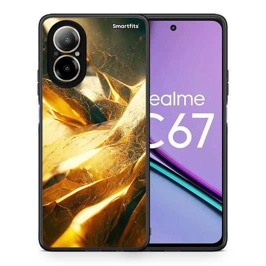 Θήκη Realme C67 4G Real Gold από τη Smartfits με σχέδιο στο πίσω μέρος και μαύρο περίβλημα | Realme C67 4G Real Gold case with colorful back and black bezels