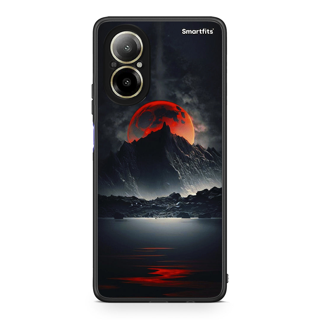 Realme C67 4G Red Full Moon θήκη από τη Smartfits με σχέδιο στο πίσω μέρος και μαύρο περίβλημα | Smartphone case with colorful back and black bezels by Smartfits