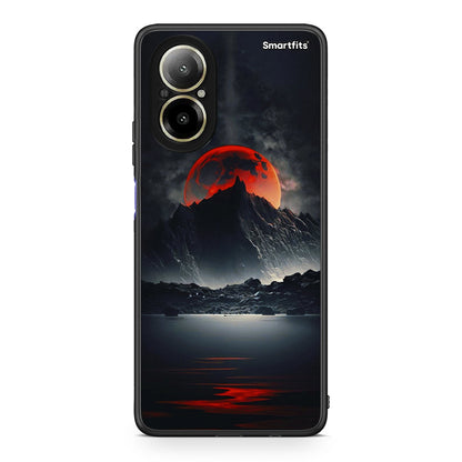 Realme C67 4G Red Full Moon θήκη από τη Smartfits με σχέδιο στο πίσω μέρος και μαύρο περίβλημα | Smartphone case with colorful back and black bezels by Smartfits