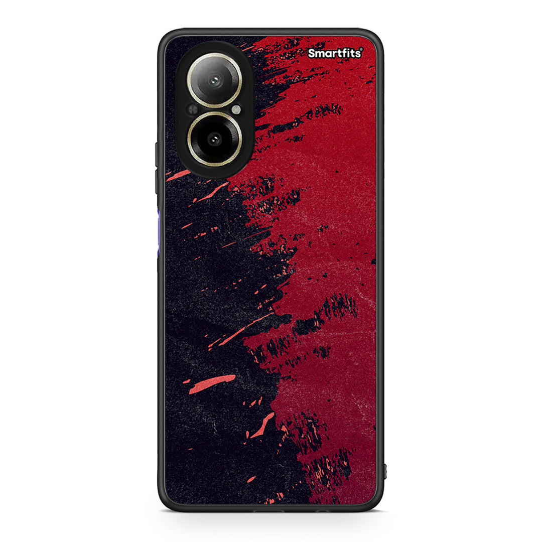 Realme C67 4G Red Paint Θήκη Αγίου Βαλεντίνου από τη Smartfits με σχέδιο στο πίσω μέρος και μαύρο περίβλημα | Smartphone case with colorful back and black bezels by Smartfits