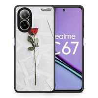 Thumbnail for Θήκη Realme C67 4G Red Rose από τη Smartfits με σχέδιο στο πίσω μέρος και μαύρο περίβλημα | Realme C67 4G Red Rose case with colorful back and black bezels