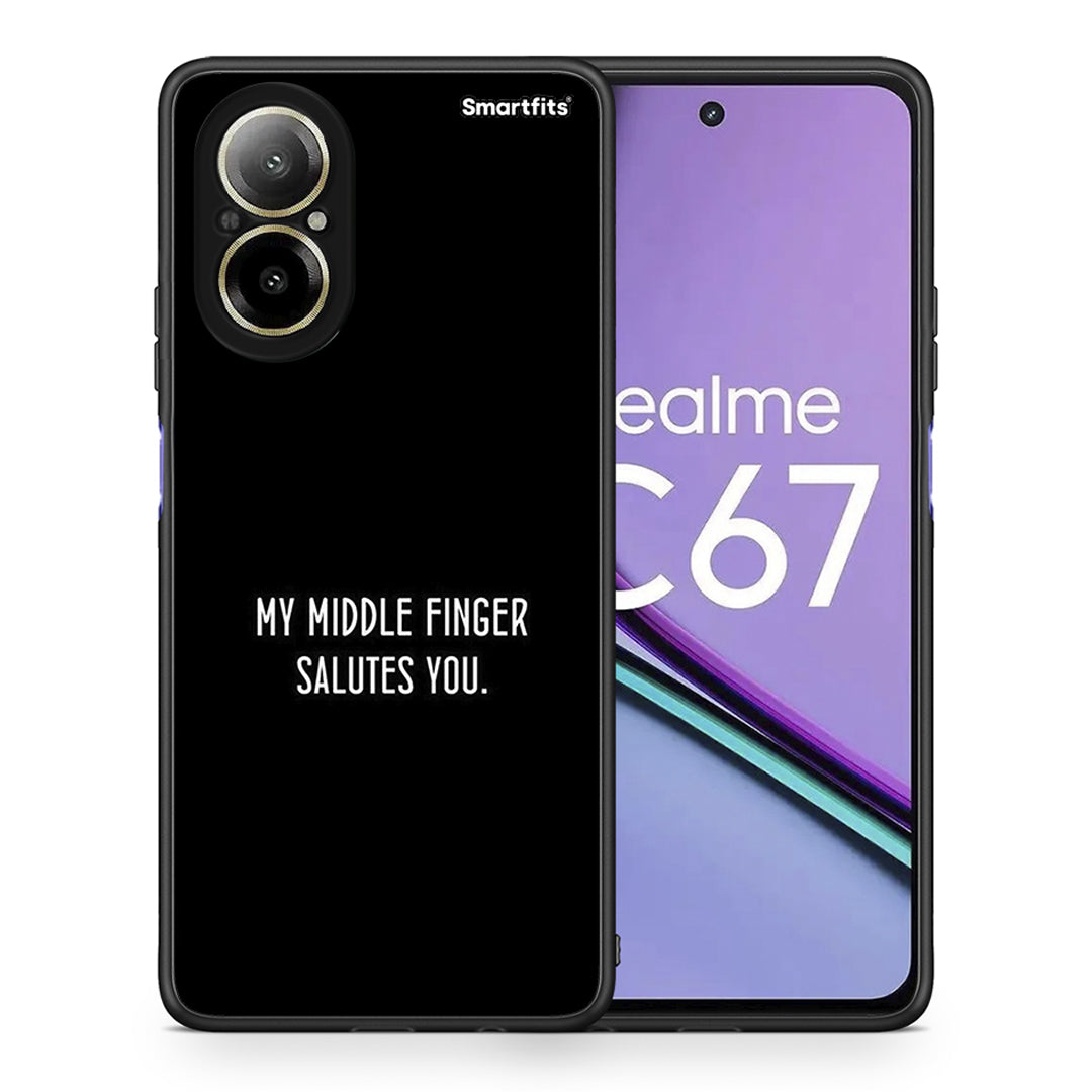 Θήκη Realme C67 4G Salute από τη Smartfits με σχέδιο στο πίσω μέρος και μαύρο περίβλημα | Realme C67 4G Salute case with colorful back and black bezels