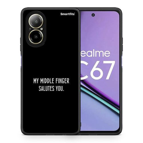 Θήκη Realme C67 4G Salute από τη Smartfits με σχέδιο στο πίσω μέρος και μαύρο περίβλημα | Realme C67 4G Salute case with colorful back and black bezels