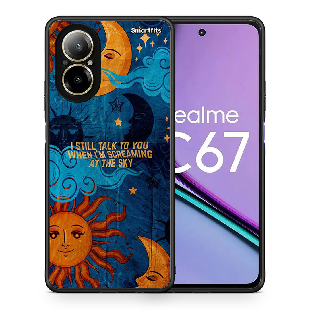 Θήκη Realme C67 4G Screaming Sky από τη Smartfits με σχέδιο στο πίσω μέρος και μαύρο περίβλημα | Realme C67 4G Screaming Sky case with colorful back and black bezels