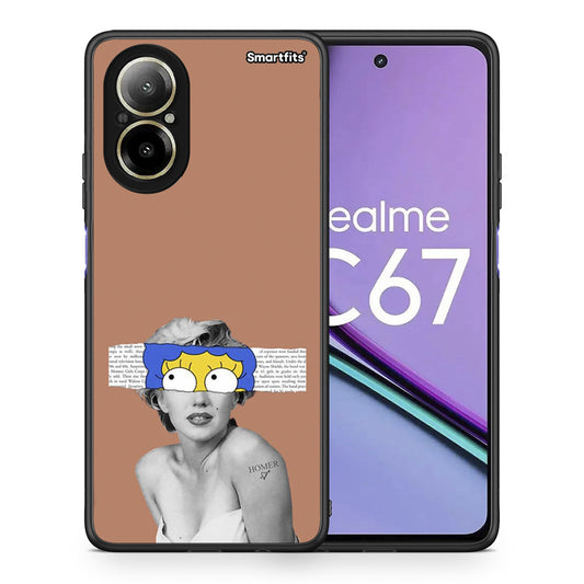 Θήκη Realme C67 4G Sim Merilyn από τη Smartfits με σχέδιο στο πίσω μέρος και μαύρο περίβλημα | Realme C67 4G Sim Merilyn case with colorful back and black bezels