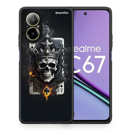 Θήκη Realme C67 4G Skull King Ace από τη Smartfits με σχέδιο στο πίσω μέρος και μαύρο περίβλημα | Realme C67 4G Skull King Ace case with colorful back and black bezels