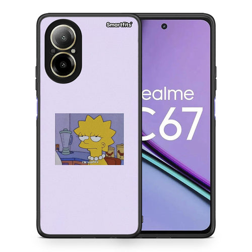 Θήκη Realme C67 4G So Happy από τη Smartfits με σχέδιο στο πίσω μέρος και μαύρο περίβλημα | Realme C67 4G So Happy case with colorful back and black bezels