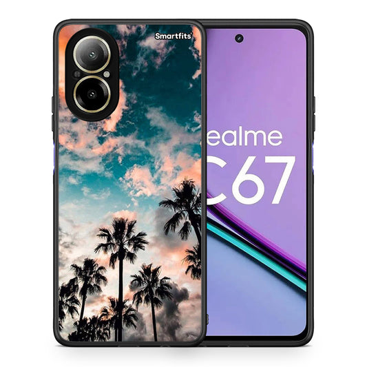 Θήκη Realme C67 4G Sky Summer από τη Smartfits με σχέδιο στο πίσω μέρος και μαύρο περίβλημα | Realme C67 4G Sky Summer case with colorful back and black bezels