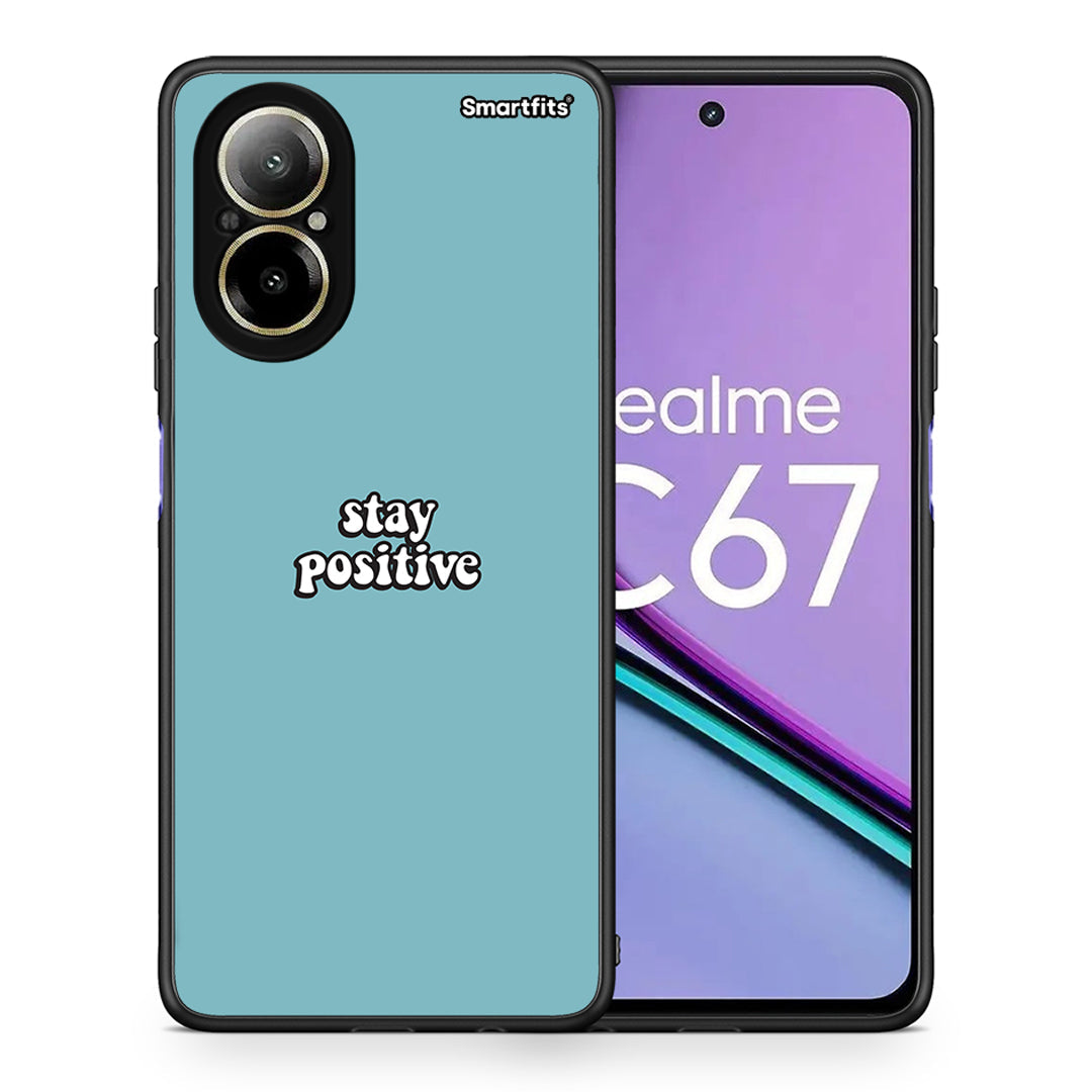 Θήκη Realme C67 4G Positive Text από τη Smartfits με σχέδιο στο πίσω μέρος και μαύρο περίβλημα | Realme C67 4G Positive Text case with colorful back and black bezels