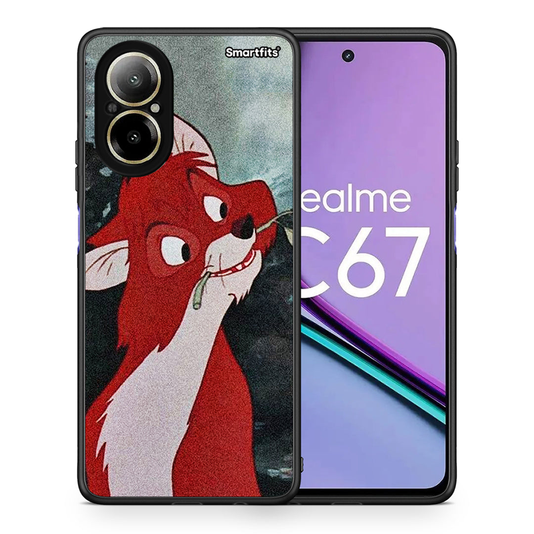 Θήκη Realme C67 4G Tod And Vixey Love 1 από τη Smartfits με σχέδιο στο πίσω μέρος και μαύρο περίβλημα | Realme C67 4G Tod And Vixey Love 1 case with colorful back and black bezels