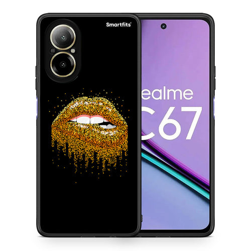 Θήκη Realme C67 4G Golden Valentine από τη Smartfits με σχέδιο στο πίσω μέρος και μαύρο περίβλημα | Realme C67 4G Golden Valentine case with colorful back and black bezels