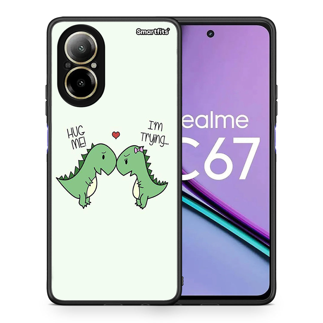 Θήκη Realme C67 4G Rex Valentine από τη Smartfits με σχέδιο στο πίσω μέρος και μαύρο περίβλημα | Realme C67 4G Rex Valentine case with colorful back and black bezels