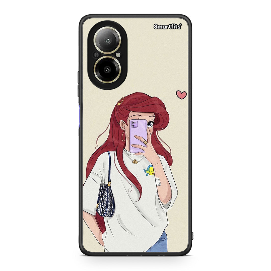Realme C67 4G Walking Mermaid Θήκη από τη Smartfits με σχέδιο στο πίσω μέρος και μαύρο περίβλημα | Smartphone case with colorful back and black bezels by Smartfits