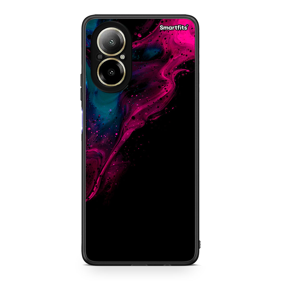 4 - Realme C67 4G Pink Black Watercolor case, cover, bumper
