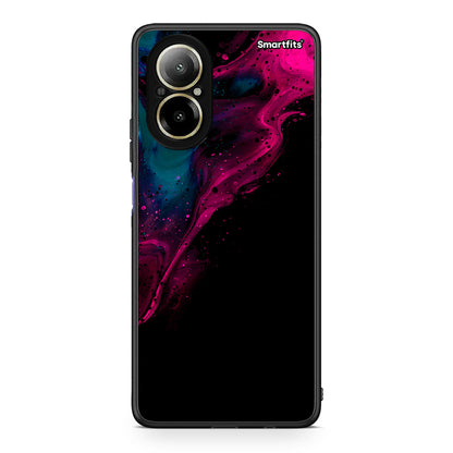 4 - Realme C67 4G Pink Black Watercolor case, cover, bumper