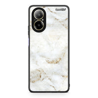 Thumbnail for Realme C67 4G White Gold Marble θήκη από τη Smartfits με σχέδιο στο πίσω μέρος και μαύρο περίβλημα | Smartphone case with colorful back and black bezels by Smartfits