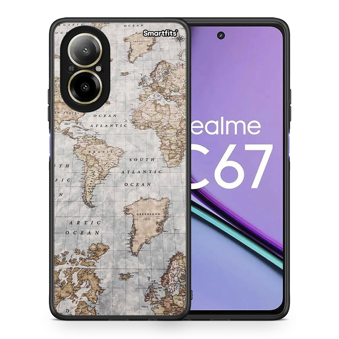 World Map - Realme C67 4G θήκη