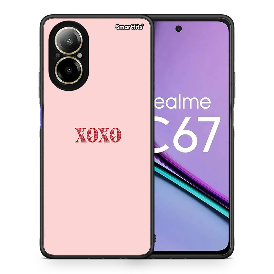 Θήκη Realme C67 4G XOXO Love από τη Smartfits με σχέδιο στο πίσω μέρος και μαύρο περίβλημα | Realme C67 4G XOXO Love case with colorful back and black bezels