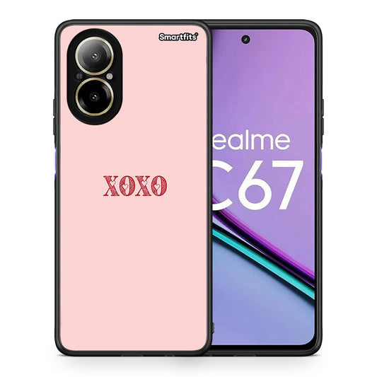 Θήκη Realme C67 4G XOXO Love από τη Smartfits με σχέδιο στο πίσω μέρος και μαύρο περίβλημα | Realme C67 4G XOXO Love case with colorful back and black bezels
