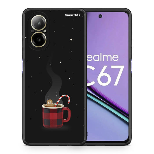 Θήκη Realme C67 4G Xmas Bathing από τη Smartfits με σχέδιο στο πίσω μέρος και μαύρο περίβλημα | Realme C67 4G Xmas Bathing case with colorful back and black bezels