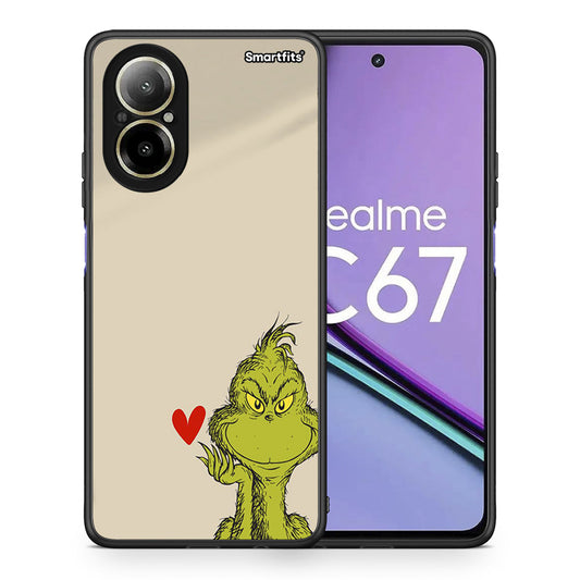 Θήκη Realme C67 4G Xmas Grinch από τη Smartfits με σχέδιο στο πίσω μέρος και μαύρο περίβλημα | Realme C67 4G Xmas Grinch case with colorful back and black bezels