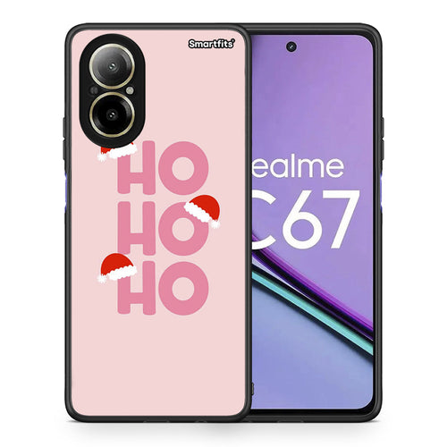 Θήκη Realme C67 4G Xmas Ho Ho Ho από τη Smartfits με σχέδιο στο πίσω μέρος και μαύρο περίβλημα | Realme C67 4G Xmas Ho Ho Ho case with colorful back and black bezels