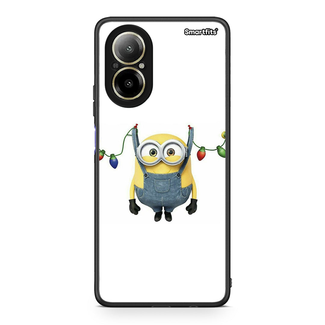 Realme C67 4G Xmas Minion Lights θήκη από τη Smartfits με σχέδιο στο πίσω μέρος και μαύρο περίβλημα | Smartphone case with colorful back and black bezels by Smartfits