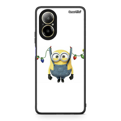 Realme C67 4G Xmas Minion Lights θήκη από τη Smartfits με σχέδιο στο πίσω μέρος και μαύρο περίβλημα | Smartphone case with colorful back and black bezels by Smartfits