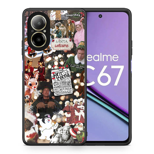 Θήκη Realme C67 4G Xmas Movies από τη Smartfits με σχέδιο στο πίσω μέρος και μαύρο περίβλημα | Realme C67 4G Xmas Movies case with colorful back and black bezels