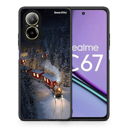 Θήκη Realme C67 4G Xmas Train από τη Smartfits με σχέδιο στο πίσω μέρος και μαύρο περίβλημα | Realme C67 4G Xmas Train case with colorful back and black bezels