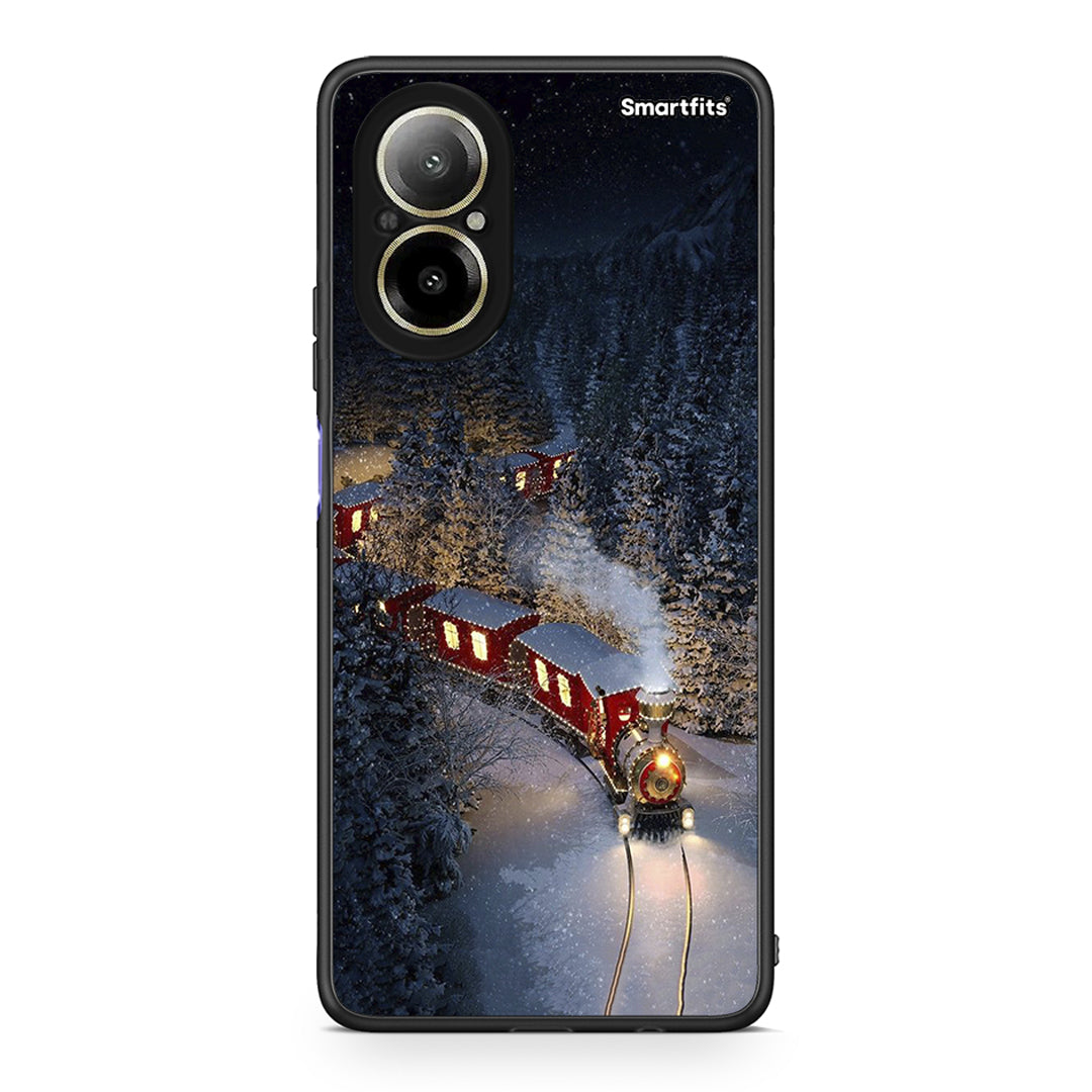 Realme C67 4G Xmas Train θήκη από τη Smartfits με σχέδιο στο πίσω μέρος και μαύρο περίβλημα | Smartphone case with colorful back and black bezels by Smartfits