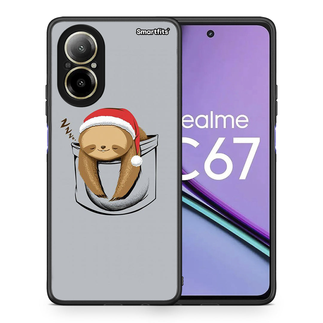 Θήκη Realme C67 4G Xmas Zzzz από τη Smartfits με σχέδιο στο πίσω μέρος και μαύρο περίβλημα | Realme C67 4G Xmas Zzzz case with colorful back and black bezels