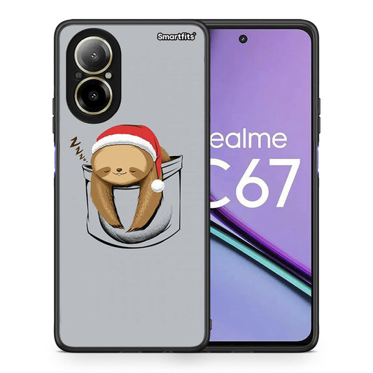 Θήκη Realme C67 4G Xmas Zzzz από τη Smartfits με σχέδιο στο πίσω μέρος και μαύρο περίβλημα | Realme C67 4G Xmas Zzzz case with colorful back and black bezels