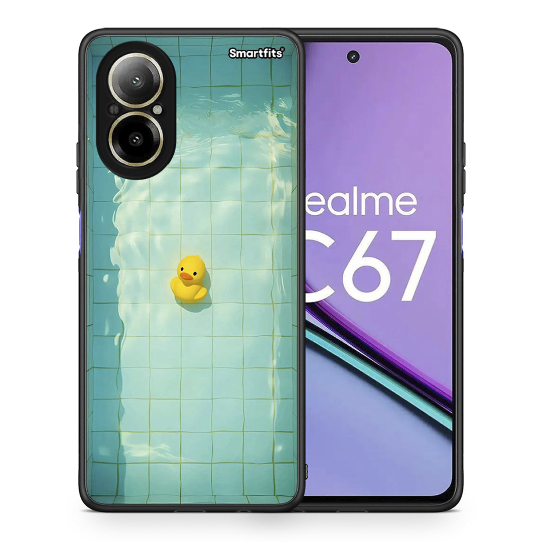 Θήκη Realme C67 4G Yellow Duck από τη Smartfits με σχέδιο στο πίσω μέρος και μαύρο περίβλημα | Realme C67 4G Yellow Duck case with colorful back and black bezels