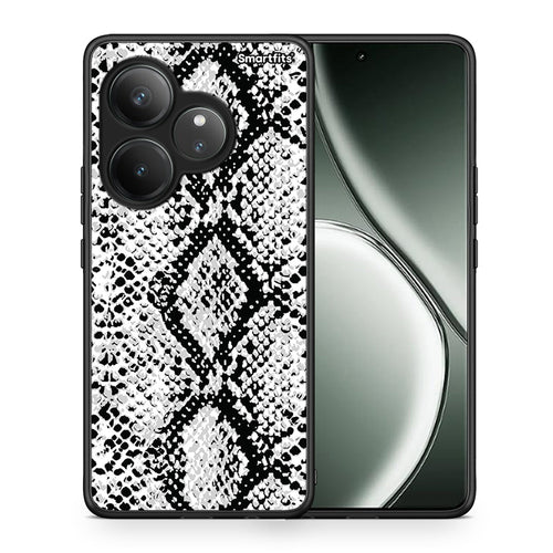 Θήκη Realme GT 6 5G White Snake Animal από τη Smartfits με σχέδιο στο πίσω μέρος και μαύρο περίβλημα | Realme GT 6 5G White Snake Animal case with colorful back and black bezels