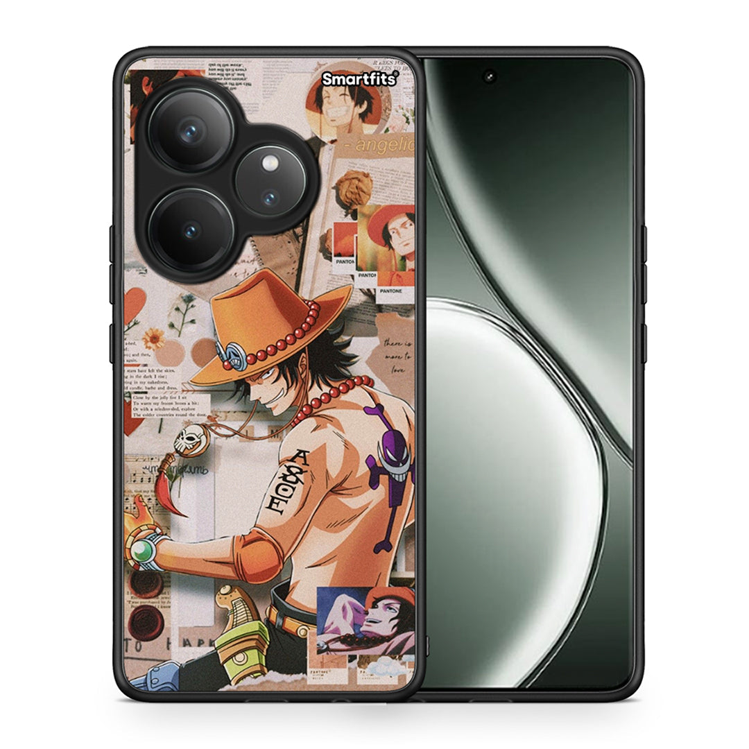 Θήκη Realme GT 6 5G Anime Collage από τη Smartfits με σχέδιο στο πίσω μέρος και μαύρο περίβλημα | Realme GT 6 5G Anime Collage case with colorful back and black bezels