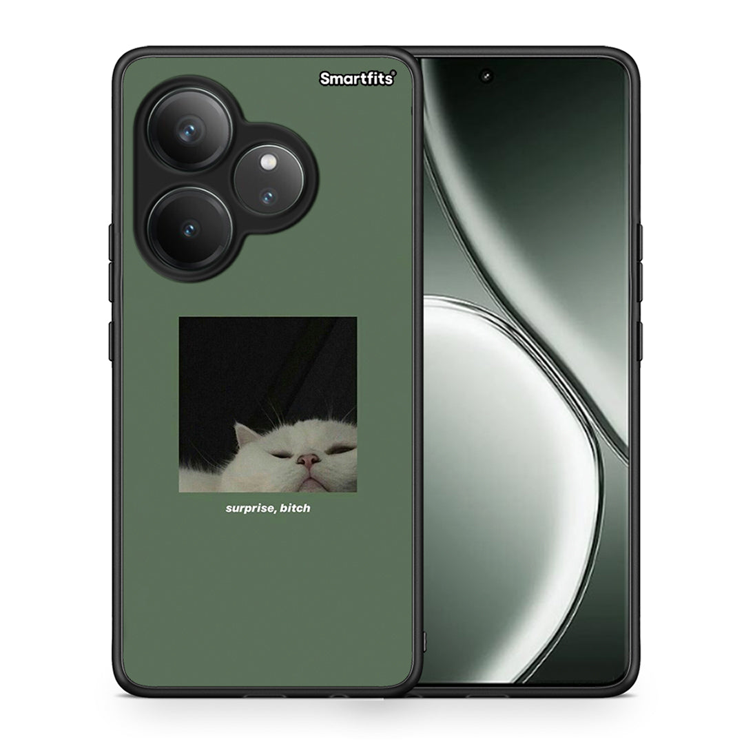 Θήκη Realme GT 6 5G Bitch Surprise από τη Smartfits με σχέδιο στο πίσω μέρος και μαύρο περίβλημα | Realme GT 6 5G Bitch Surprise case with colorful back and black bezels