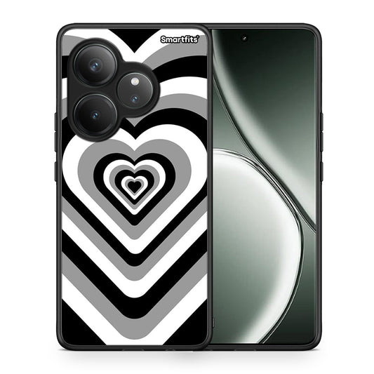 Θήκη Realme GT 6 5G Black Hearts από τη Smartfits με σχέδιο στο πίσω μέρος και μαύρο περίβλημα | Realme GT 6 5G Black Hearts case with colorful back and black bezels