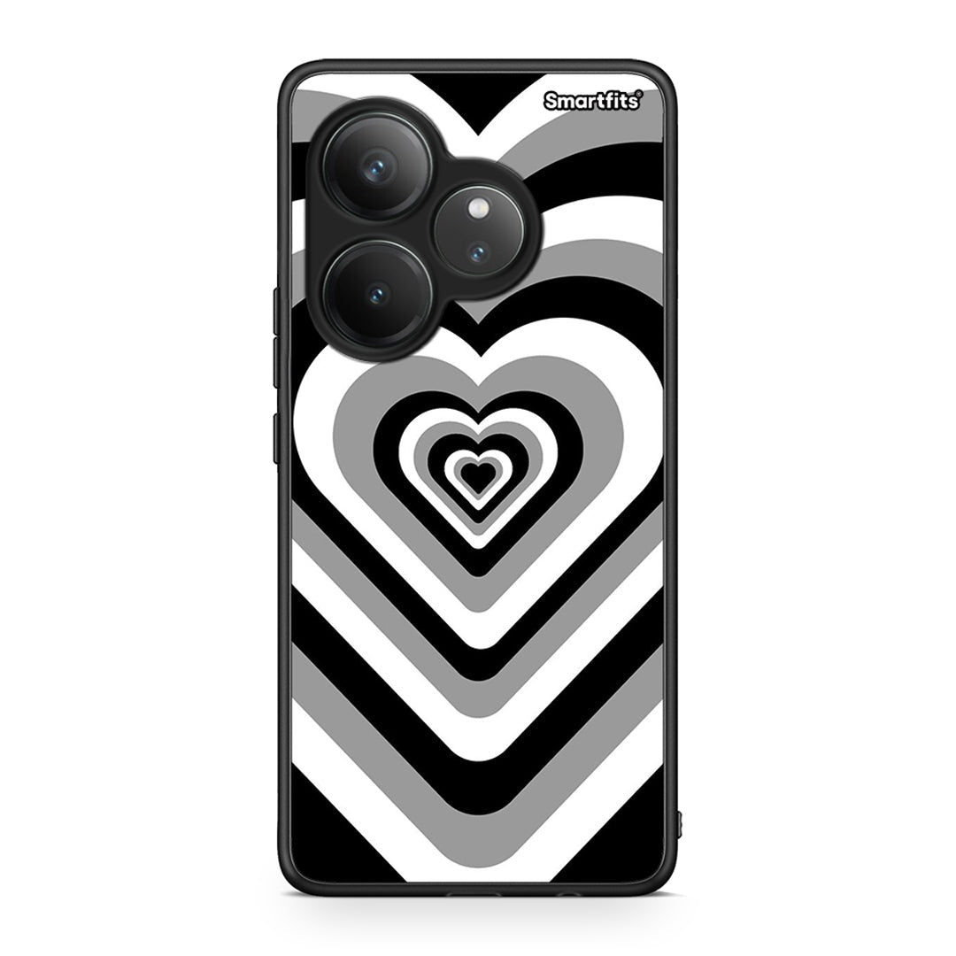 Realme GT 6 5G Black Hearts θήκη από τη Smartfits με σχέδιο στο πίσω μέρος και μαύρο περίβλημα | Smartphone case with colorful back and black bezels by Smartfits