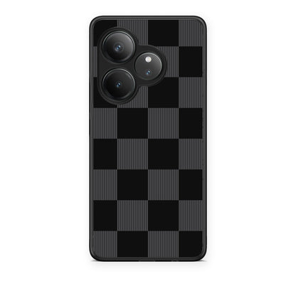 Θήκη Realme GT 6 5G Black and Charcoal Striped Checks από τη Smartfits με σχέδιο στο πίσω μέρος και μαύρο περίβλημα | Realme GT 6 5G Black and Charcoal Striped Checks case with colorful back and black bezels