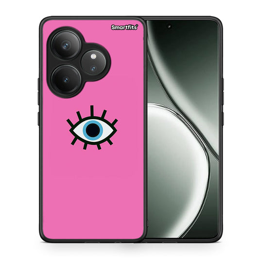Θήκη Realme GT 6 5G Blue Eye Pink από τη Smartfits με σχέδιο στο πίσω μέρος και μαύρο περίβλημα | Realme GT 6 5G Blue Eye Pink case with colorful back and black bezels