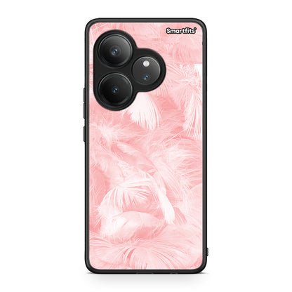 33 - Realme GT 6 5G Pink Feather Boho case, cover, bumper