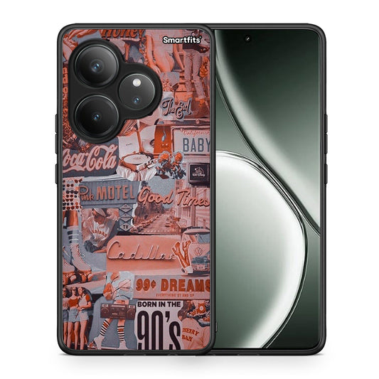 Θήκη Realme GT 6 5G Born In 90s από τη Smartfits με σχέδιο στο πίσω μέρος και μαύρο περίβλημα | Realme GT 6 5G Born In 90s case with colorful back and black bezels