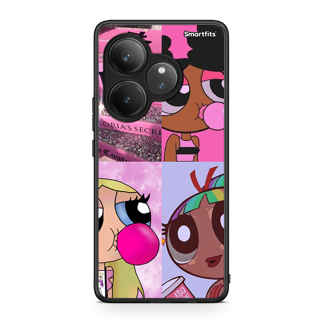 Realme GT 6 5G Bubble Girls Θήκη Αγίου Βαλεντίνου από τη Smartfits με σχέδιο στο πίσω μέρος και μαύρο περίβλημα | Smartphone case with colorful back and black bezels by Smartfits